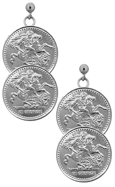 Coin Earrings - Silver