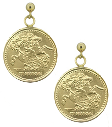 Coin Earrings - Silver Yellow Plated